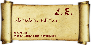 Lökös Róza névjegykártya
